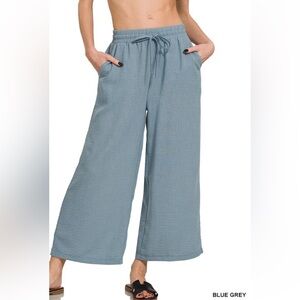 Blue Grey Women's Cropped Pants